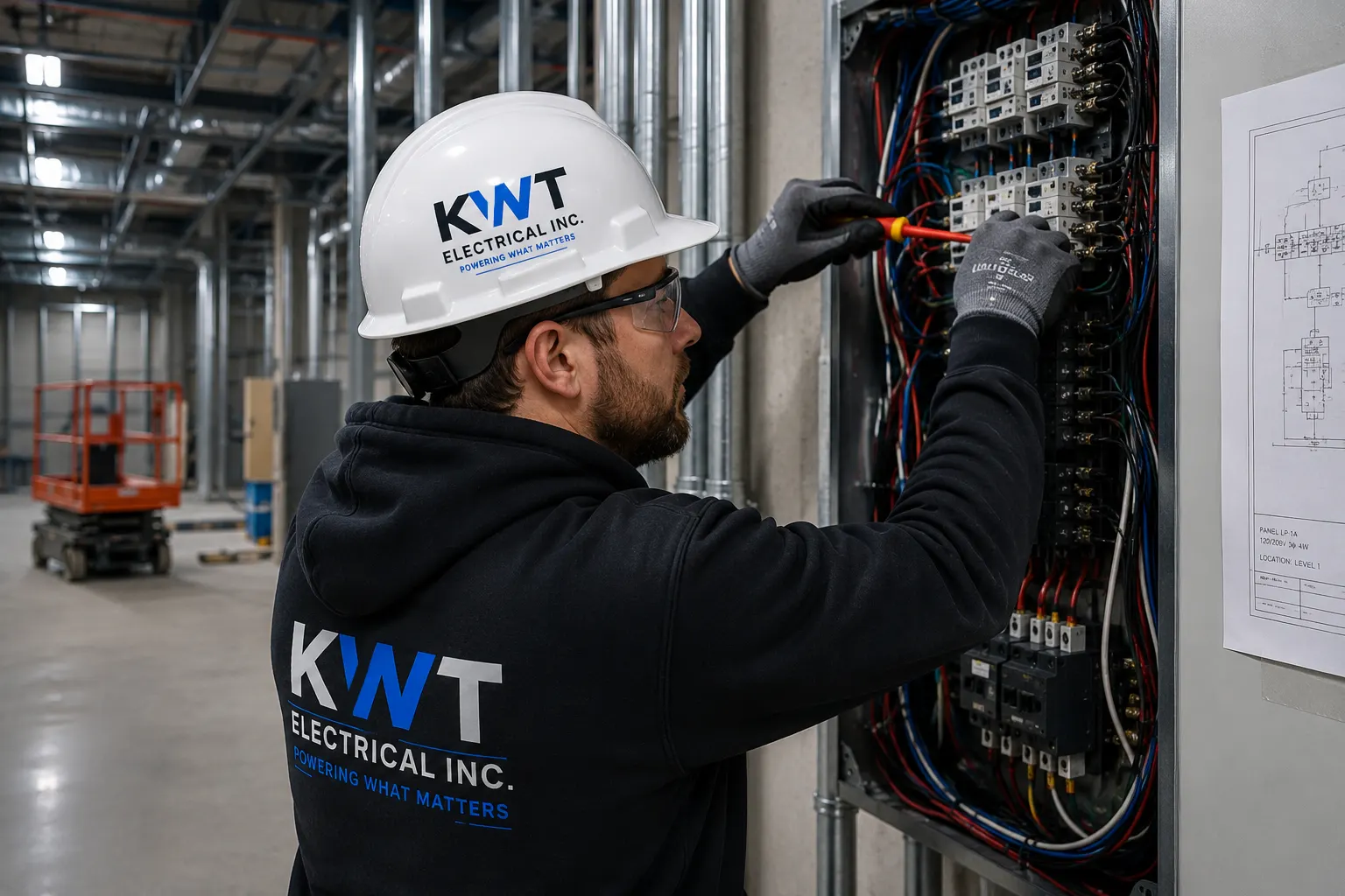 Electrical panel installation and wiring